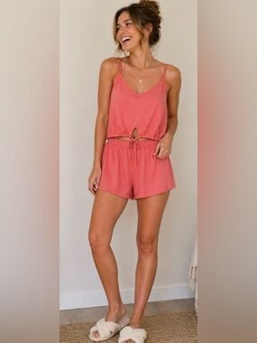 NWT BP Two piece pajama set. Beautiful coral pink color. Tank & Shirts, size L.